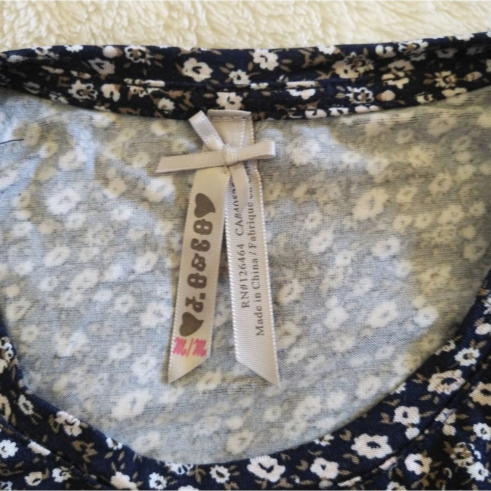 Jo & Co Jeans👖Navy Floral💐 Tank Top - NWT - Picture 3 of 11